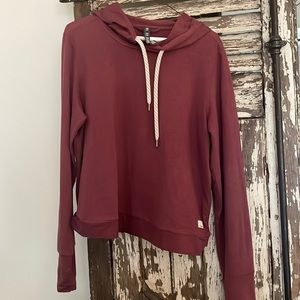 Vuori mauve halo hooded pullover top with long sleeves large size